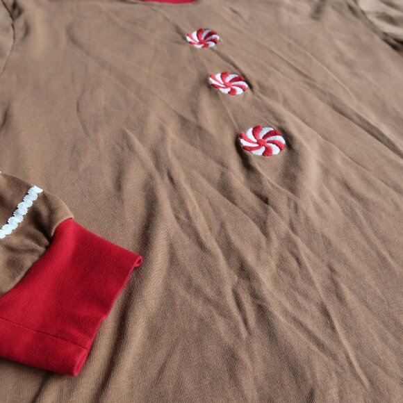 Pottery Barn Kids Adult Gingerbread Organic Cotton Pajama Set 2 Pcs Size L - Picture 3 of 5